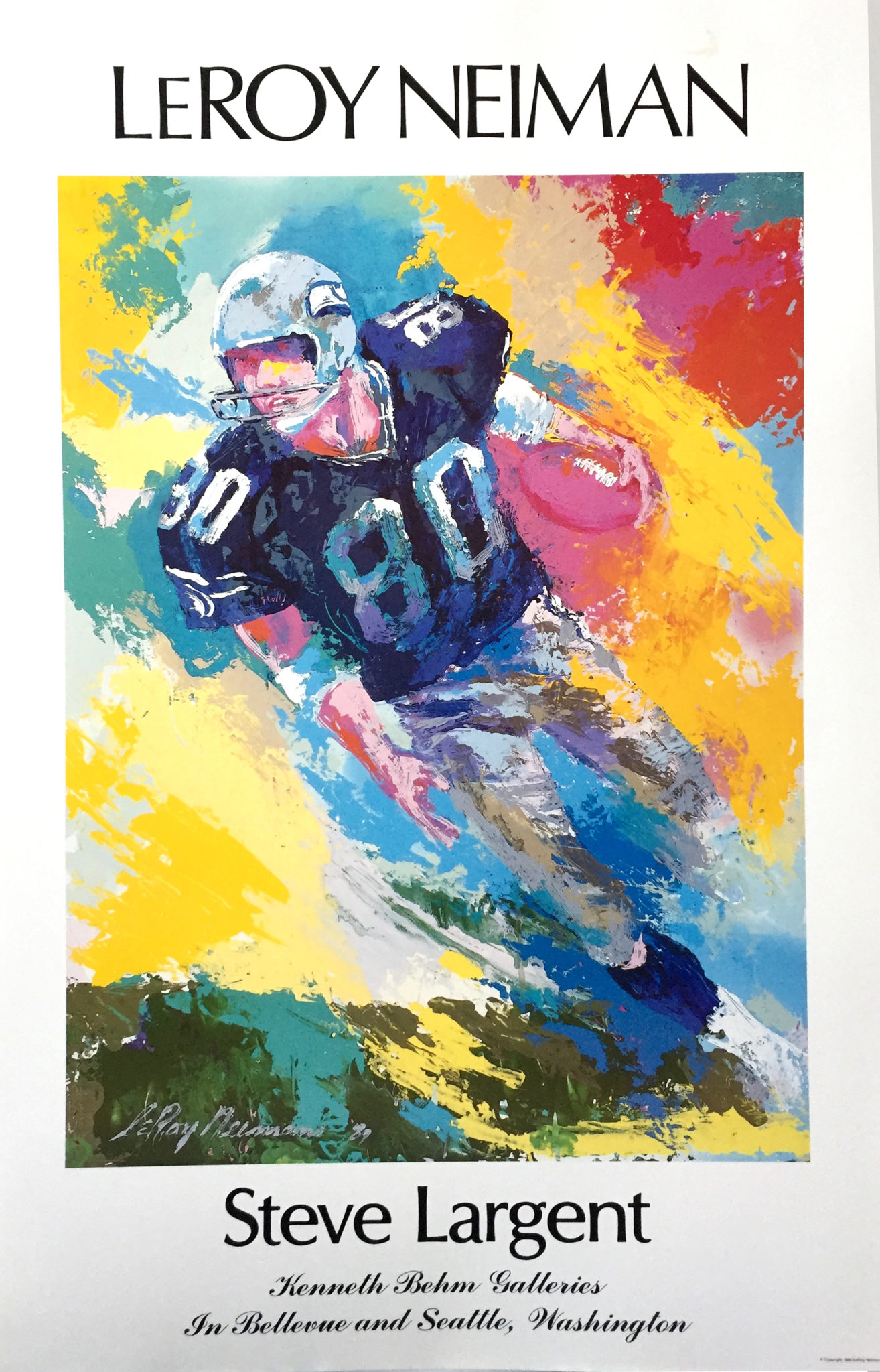 Steve Largent Seattle Seahawks Football Art Illustrated Print -   Norway